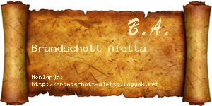 Brandschott Aletta névjegykártya